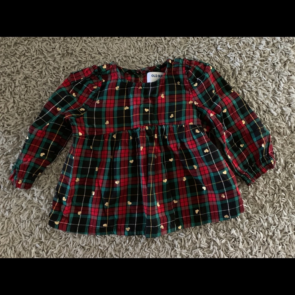 Old Navy, Baby Girl Plaid Long Sleeve Top Blouse